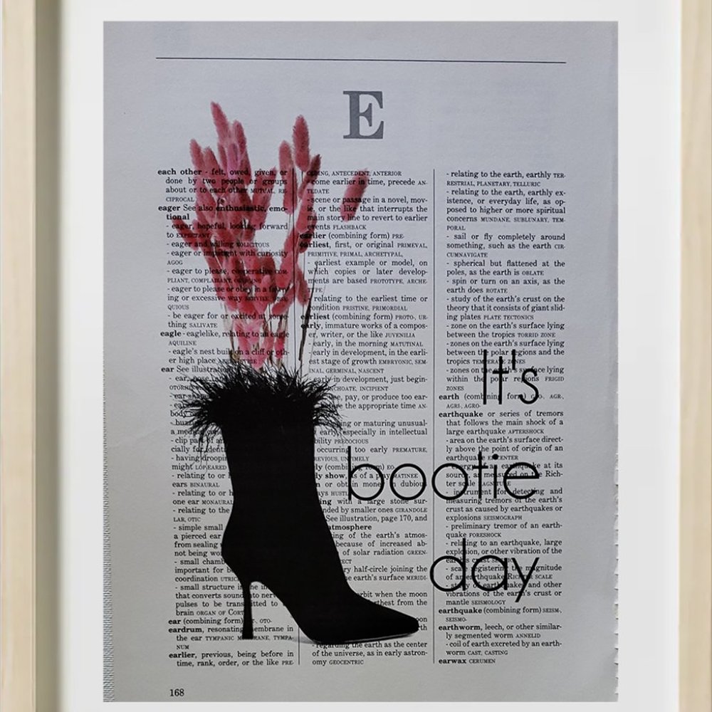Women's Bootie - It's bootie day - Dictionary ART PRINT